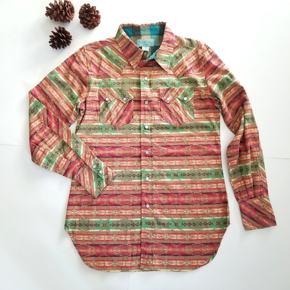 TASHA POLIZZI | Serape Western Style Button Down Shirt Medium - Picture 1 of 11